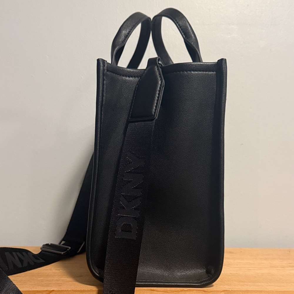 DKNY Black Logo Embossed Handbag - Picture 4 of 5